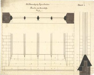 Schmidt, Heinrich von; Kaiserslautern; Marienkirche - Fenster im Querschiff (Aufriss mit Schnitt, Schnitt)