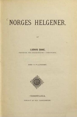 Norges Helgener : Med 3 Plancher