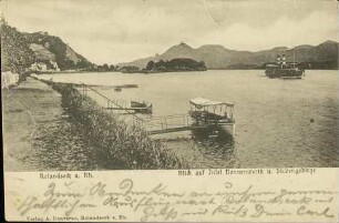 Rolandseck a. Rh. - Blick auf Insel Nonnenwerth u. Siebengebirge