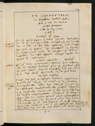 123-262, Ex commentariis in Exodum Graecis, praecipua a me M. Martino Crusio excerpta. 3. die Januar. 1577.