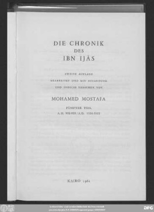 Teil 5: A.H. 922 - 928 (A.D. 1516 - 1522)