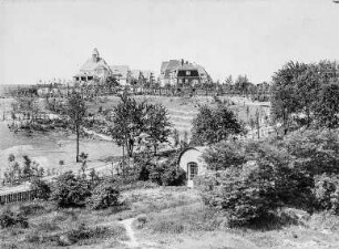 Dölzschen (Dresden-Dölzschen). Stadtteilansicht mit Café Hohen-Dölzschen, Dorfplatz (Altdölzschen) 1