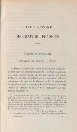 Chapitre premier. Situation et bornes - Cotes