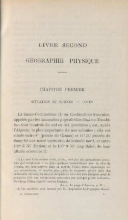 Chapitre premier. Situation et bornes - Cotes