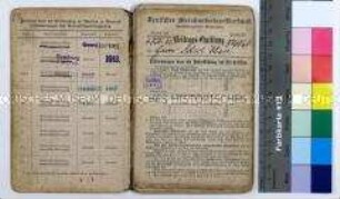 Ersatzmitgliedsbuch und Quittungsbuch des Deutschen Metallarbeiterverbandes für den Former Robert Klare