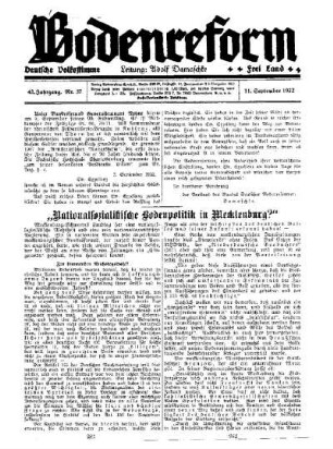 Nationalsozialistische Bodenpolitik in Mecklenburg?