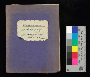 Erinnerungen an S.M.S. "Wolf" von Josef Walter, Hassfurt a/Main