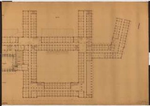 Reichsluftfahrtministerium, Berlin: Teilgrundriss V1-3/L1-3/Q1-2 1:100 (2. OG)