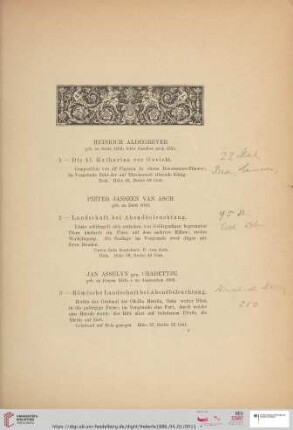 [Aldegrever-Zurbaran] (Nr. 1 - 123)