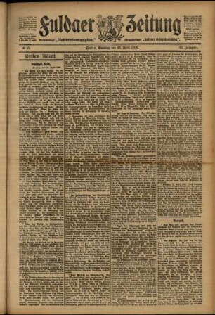 Erste Ausgabe vom Samstag, den 28. April 1906.