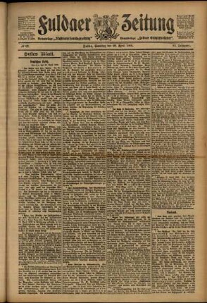 Erste Ausgabe vom Samstag, den 28. April 1906.