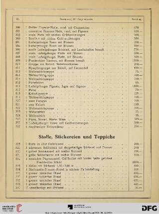 Stoffe, Stickereien und Teppiche (Nr. 328-352)