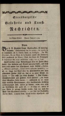 XLVIstes Stück. Den 8. Junius 1782.