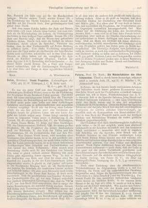 235-236 [Rezension] Duhm, Bernhard, Israels Propheten