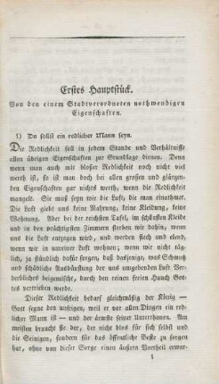 Erstes Hauptstück. Von den einem Stadtverordneten nothwendigen Eigenschaften.