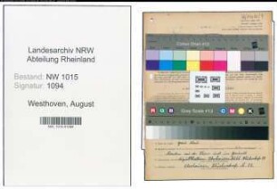 Entnazifizierung August Westhoven , geb. 17.06.1910 (Arbeiter)
