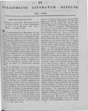 1842: Allgemeine Literatur-Zeitung