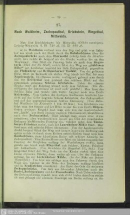 27. Nach Waldheim, Zschopauthal, Kriebstein, Ringethal, Mittweida