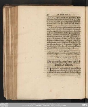 Tit. V. (VII. 65.) De appellationibus recipiendis, vel non.