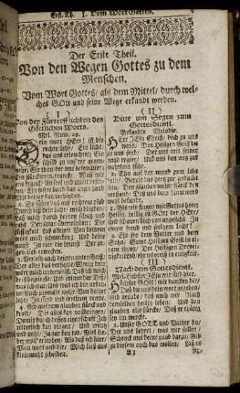 I. Vom Wort Gottes [...] – VII. Von der Göttlichen Erbarmung und Liebe [...]