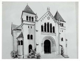 Baden-Baden, BAD; Synagoge, Außenansicht (Zeichnung)