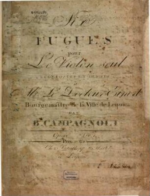 Six fugues pour le violon seul : op. 10, 1