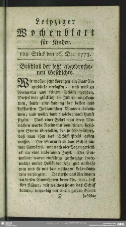 124. Stück den 16. Dec. 1773