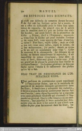 Beau Trait De Bienfaissance De L'Impératrice Reine