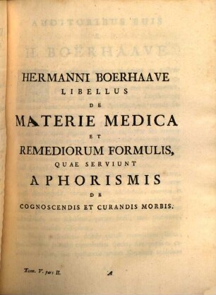Gerardi van Swieten Commentaria in Hermanni Boerhaave Aphorismos De Cognoscendis, Et Curandis Morbis, 5,2