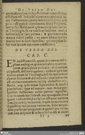 De Verbo Dei. Cap. C.