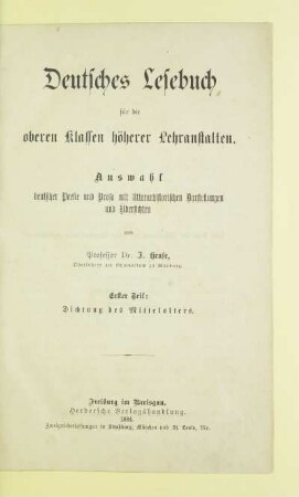Teil 1: Dichtung des Mittelalters