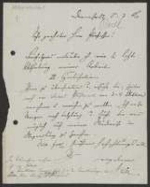 Brief von Julius Röll an Unbekannt