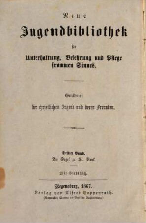 Neue Jugendbibliothek für Unterhaltung, Belehrung und Pflege frommen Sinnes, 3