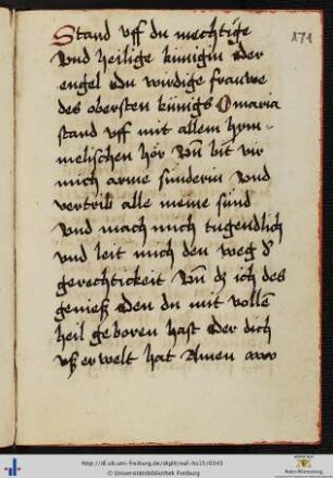 [171r - 187v] Gebete, meist Mariengebete und Nachträge.