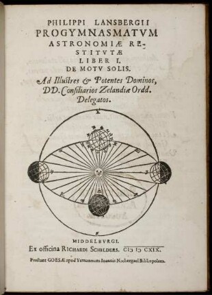 Philippi Lansbergii Progymnasmatvm astronomiæ restitvtæ liber I. de motv solis