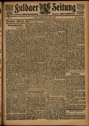 Dritte Ausgabe vom Samstag, den 08. April 1905.