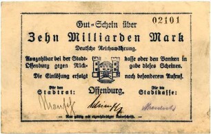 Geldschein / Notgeld, 10 Milliarden Mark