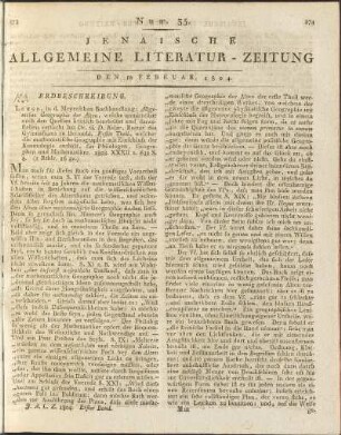 Num. 35. Den 10. Februar 1804