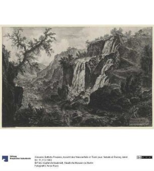 Ansicht des Wasserfalls in Tivoli (aus: Vedute di Roma)