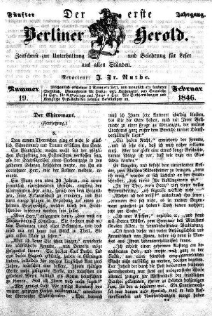 Nummer 19, Februar 1846