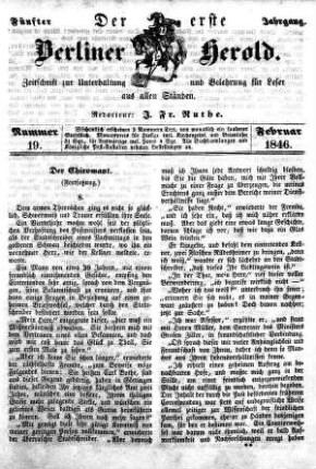Nummer 19, Februar 1846