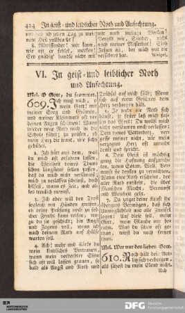 VI. In geist- und leiblicher Noth und Anfechtung.
