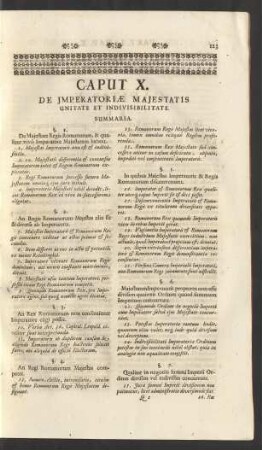 Caput X. De Imperatoriae Majestatis Unitate Et Indivisibilitate.