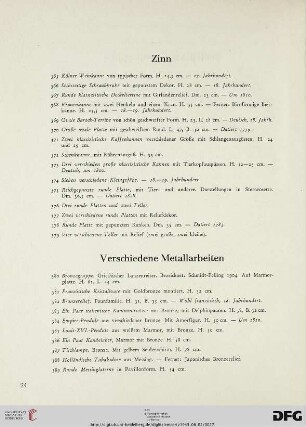 Verschiedene Metallarbeiten ( Nr. 380-393)