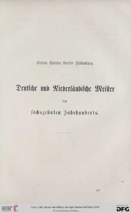 Ersten Bandes zweite Abtheilung. Deutſche und Niederländiſche Meister