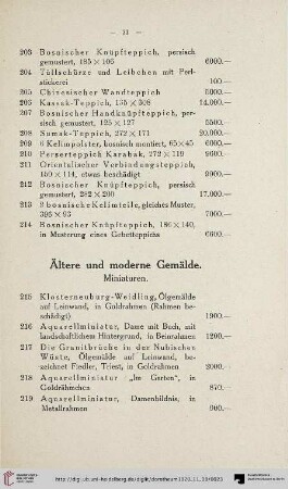 Ältere und modernere Gemälde (Nr. 215-246)