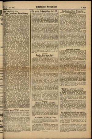 Zweite Ausgabe vom Freitag, den 07. Juli 1939.