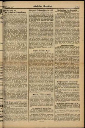 Zweite Ausgabe vom Freitag, den 07. Juli 1939.