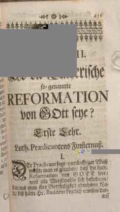 Erste Lehr. Luth. Praedicantens Finsternuß.