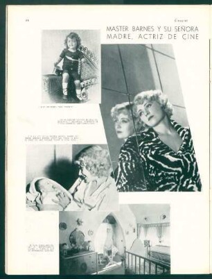 Master Barnes y su señora madre, actriz de cine